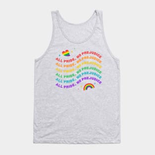 Pride Shirt "All Pride, No Prejudice" Tee, Colorful Rainbow Graphic, Perfect for Pride Month, Gift for LGBTQ Friends Tank Top